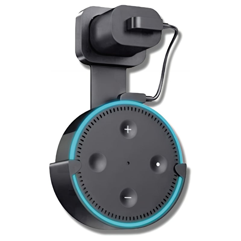 Sintron Wall Mount Holder for UK Google Mini & Dot 2 - Smart Home Outlet Wall Mount Stand for Dot 2nd Generation Speaker Holder with Charging Cord Cable, Space Saving Accessories Without Messy Wires - Image 1